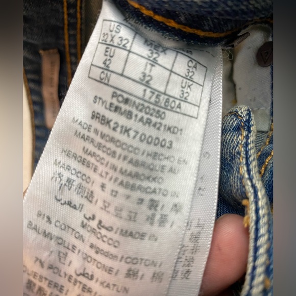 Guess Men’s 32x32 Regular Straight Fit Distressed Jeans - Picture 7 of 9